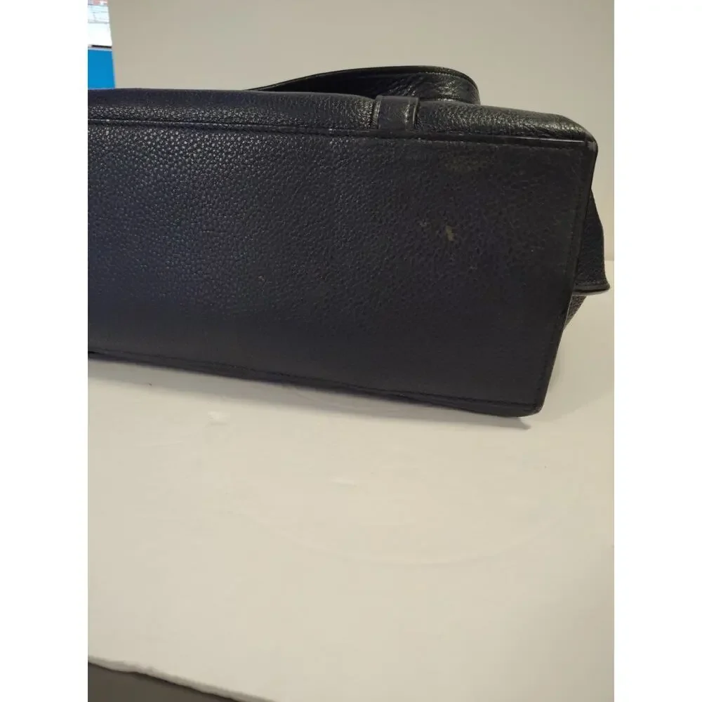 Coach 1573 May Pebble Leather Tote Navy Midnight Blue Shoulder Bag